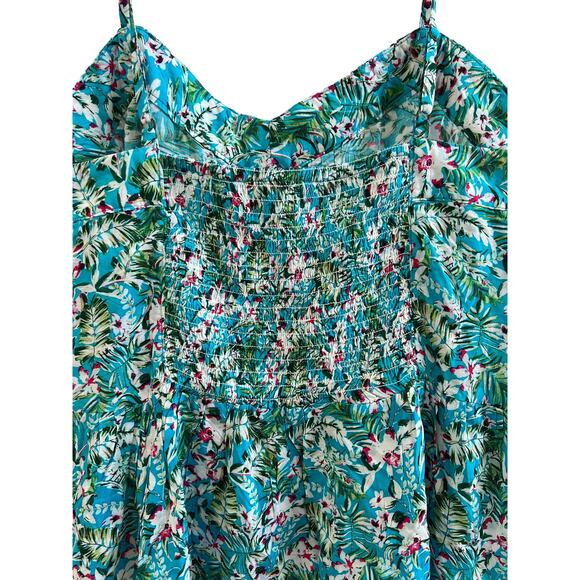 Matilda Jane Tropical Floral Smocked Peplum Spaghetti Strap Top Size Large - Picture 5 of 8